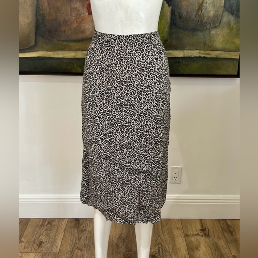 AMERICAN EAGLE Leopard Midi Skirt High-Waist Medium